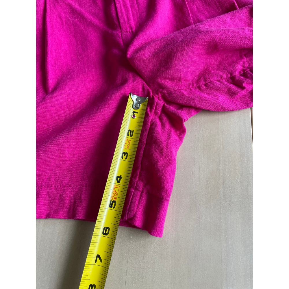 A New Day Target Linen Blend Hot Pink Magenta Pleated High Waisted Shorts Size 2 - Picture 12 of 13